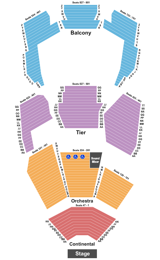 Concert Hall Book Of Mormon Seating Chart